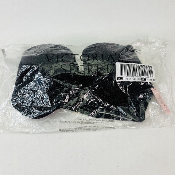 Victoria's Secret The Icon Push Up‎ Bikini Top Padded Bra 34DD Black - Picture 2 of 9